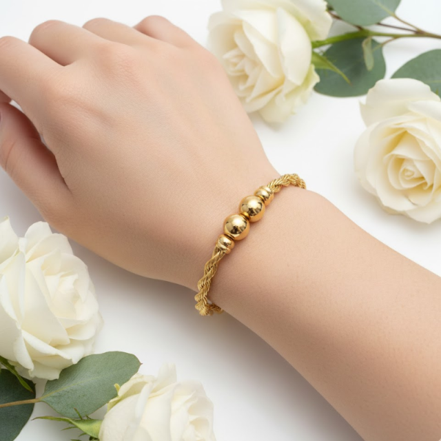 Twisted Gold Plated Adjustable Bracelet