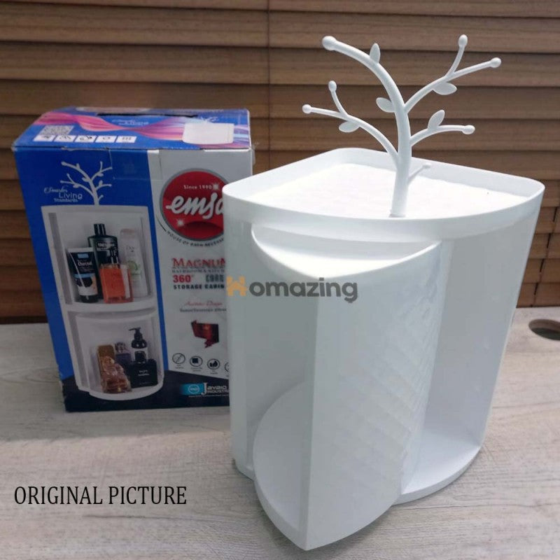 360° Rotatable Corner Bathroom Storage Organizer