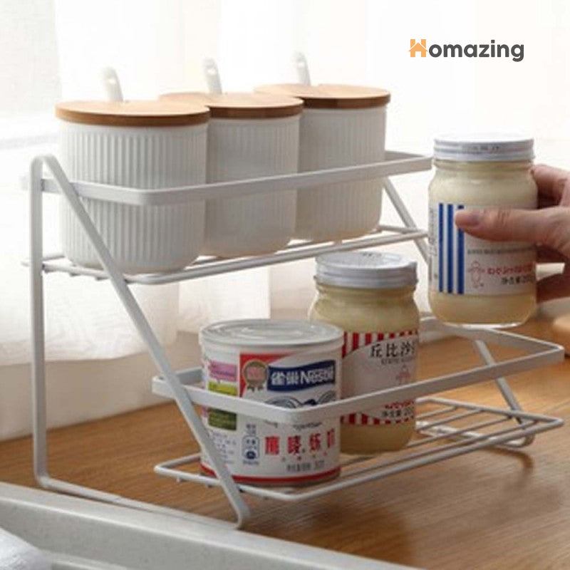 2 Tier Spice Rack Shelf Kitchen
