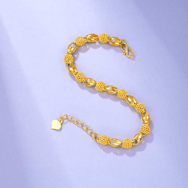 Hollow Buddhist Bead Alloy Bracelet