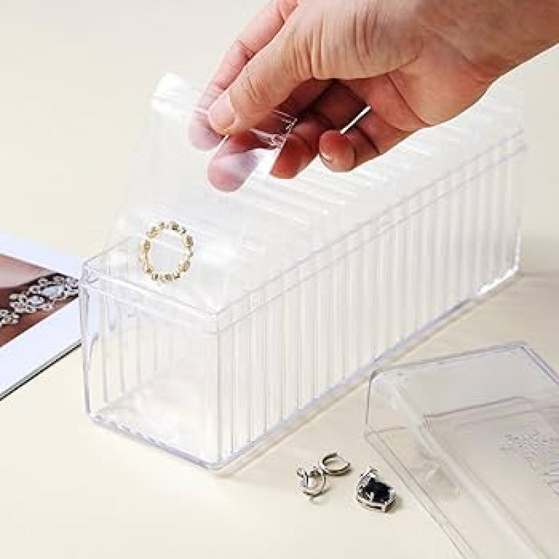 Acrylic Jewelry Organizer with 20 Pouches Transparent & Waterproof