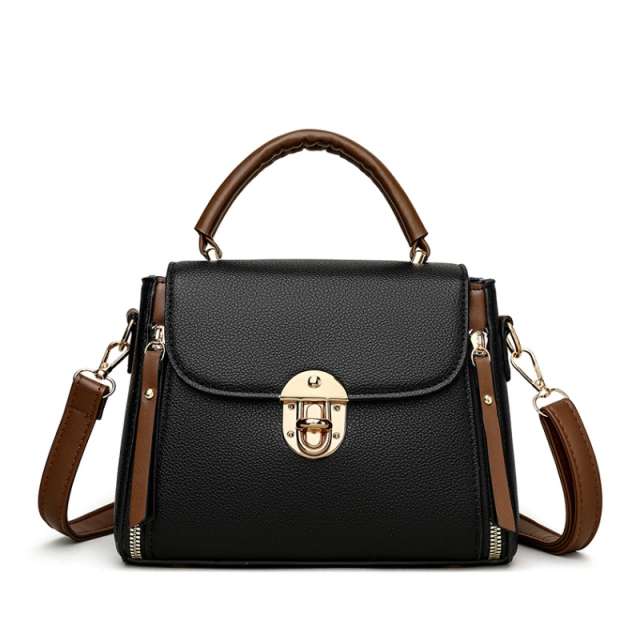 Classic Lock Front Women Handbag with Top Handle