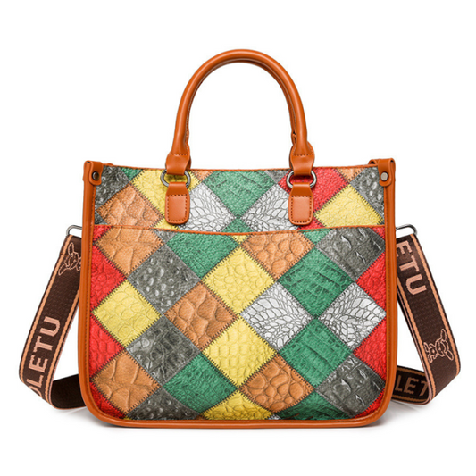 Color Block Large Capacity Fashion Handbag