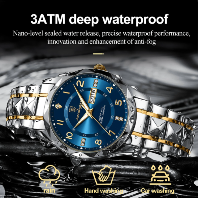 Luxe Glow Men's Waterproof Quartz Watch