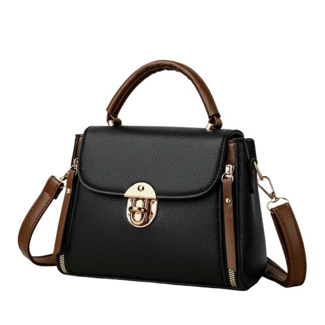 Classic Lock Front Women Handbag with Top Handle