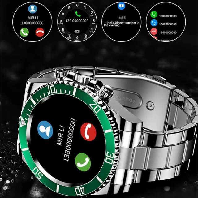 Men's Bluetooth Smart Watch with Rotating Bezel and Health Tracker