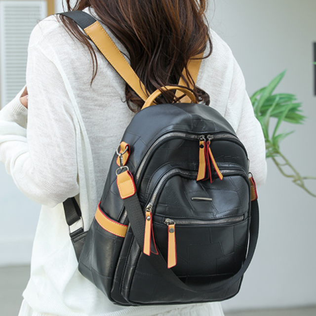 Color Block Chic Women's Fashion Backpack