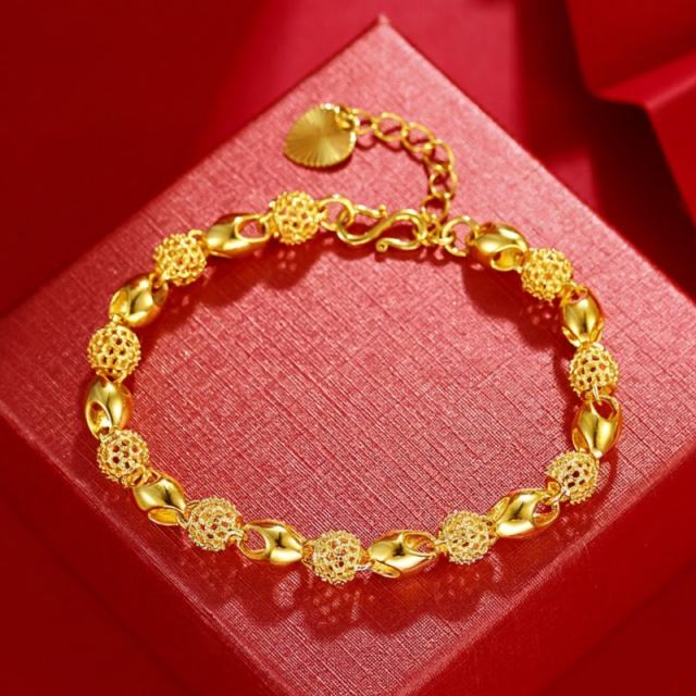 Hollow Buddhist Bead Alloy Bracelet