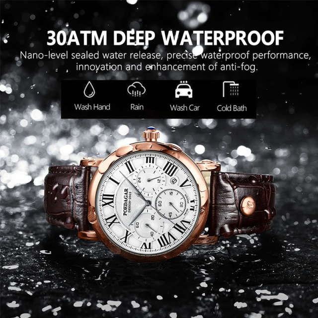 Ultra Thin Leather Strap Quartz Watch