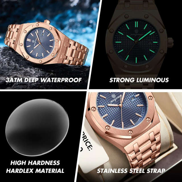 Men’s Waterproof Luminous Quartz Fashion Watch