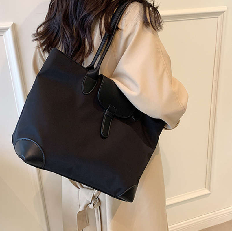 Contrast Color  Oxford Cloth Commuter Canvas Tote