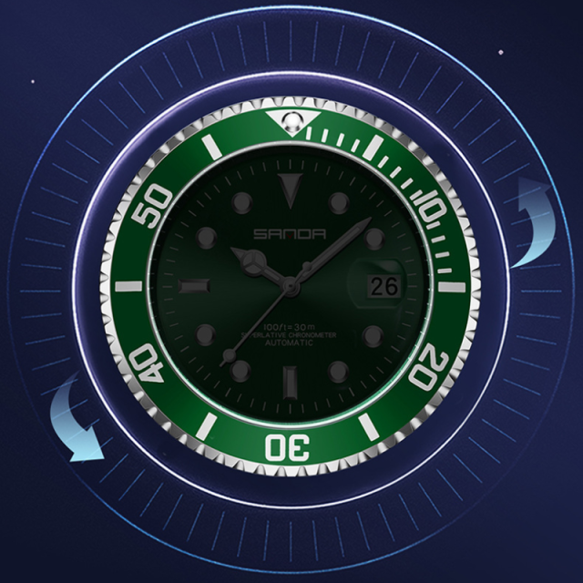 Green Dial Automatic Mechanical Watch for Men