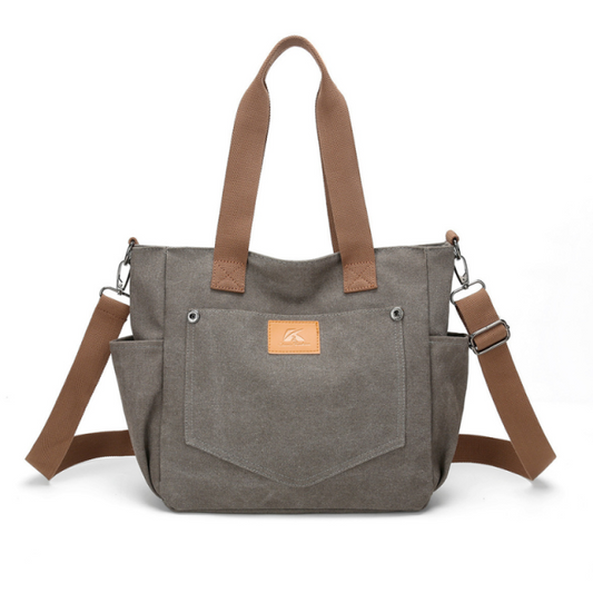 Canvas Multi Pocket Large Capacity Shoulder Bag