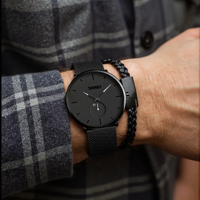 Classic Waterproof Stainless Steel Quartz Watch