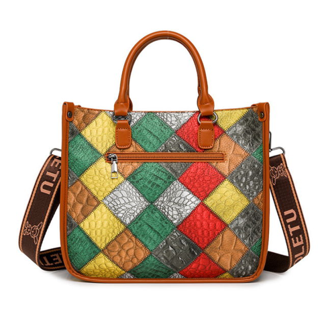 Color Block Large Capacity Fashion Handbag