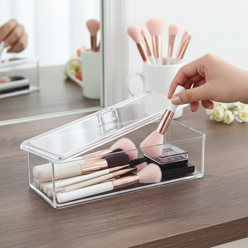 Acrylic Makeup Cosmetic Container With Lid
