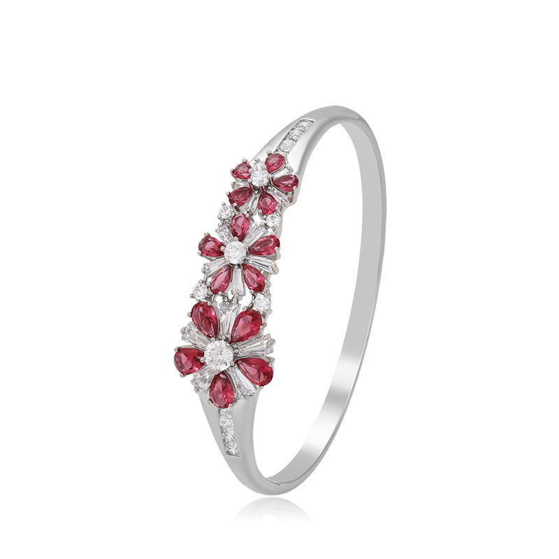 Dual-Tone Gemstone Alloy Bracelet