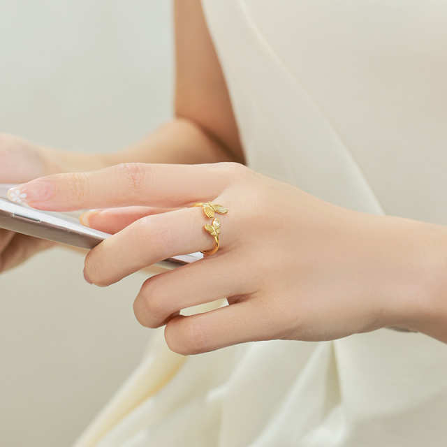 Golden Butterfly Open Ring