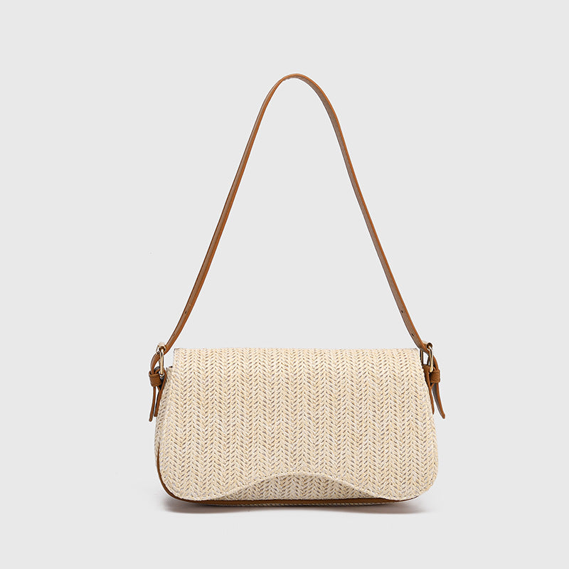 Woven Straw Shoulder Bag For Women