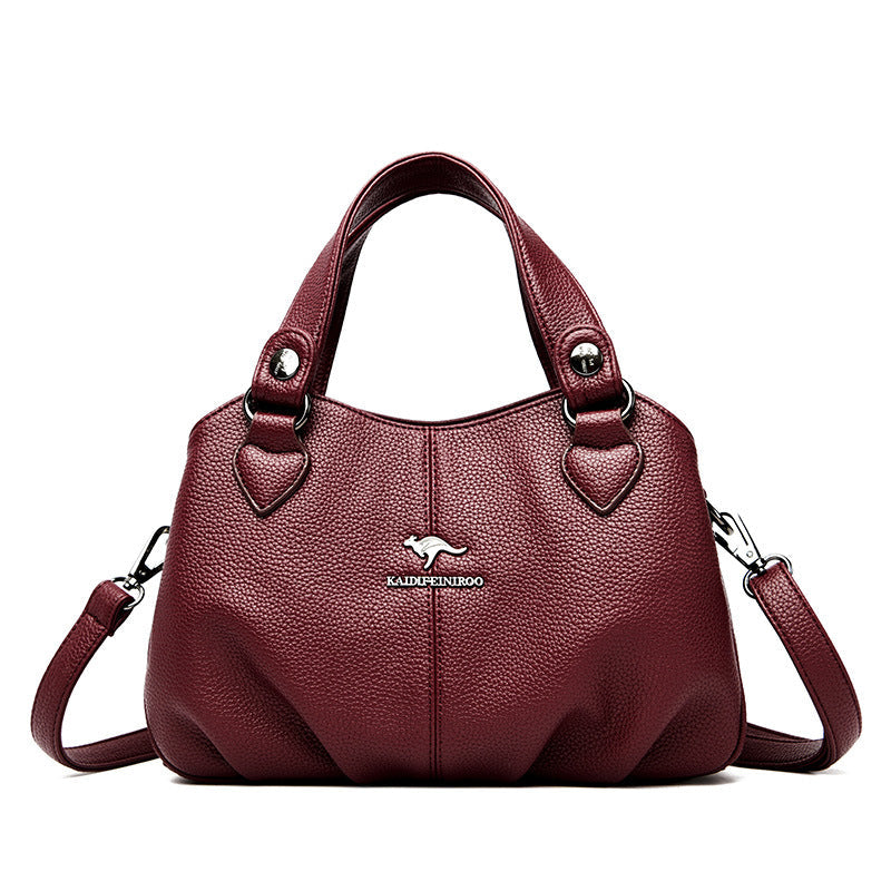 Women's Pebbled Faux Leather Structured Handbag