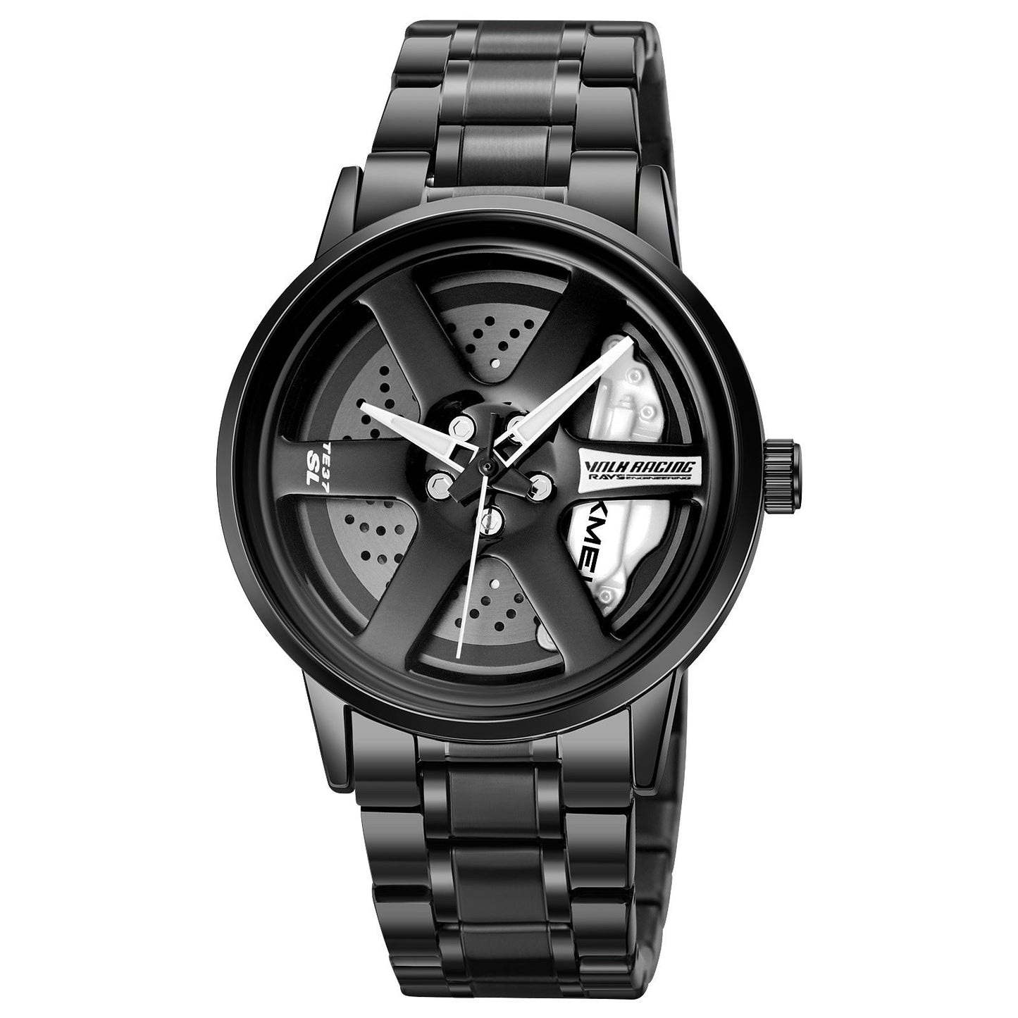 Stainless Steel Wheel Dial Quartz Watch