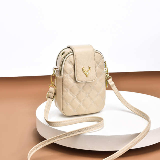 Compact PU Leather Mobile Phone Crossbody Bag