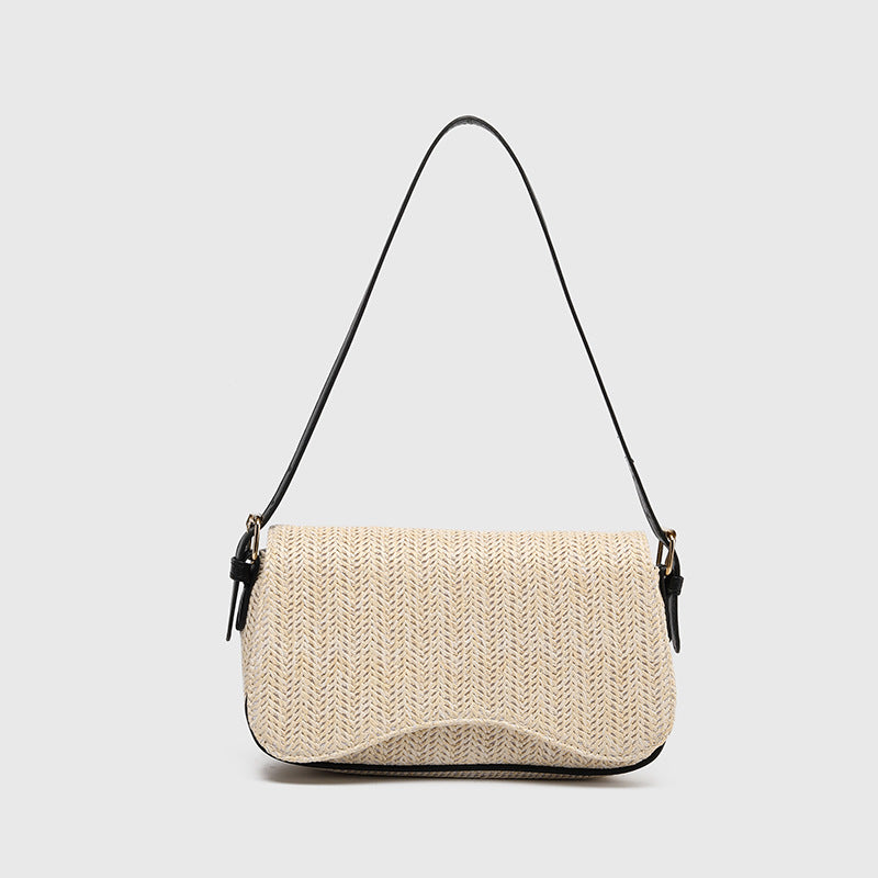 Woven Straw Shoulder Bag For Women
