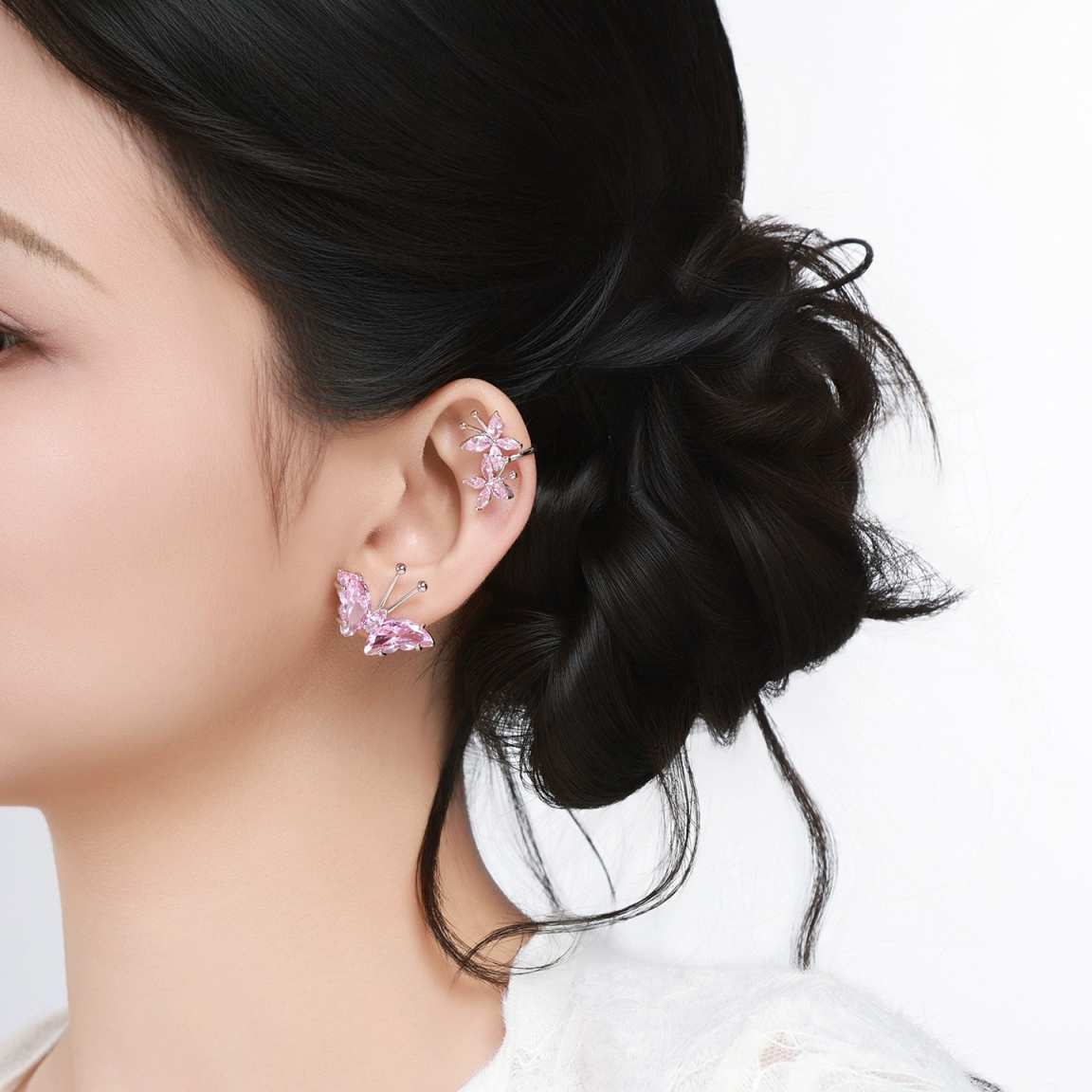 Pink Sweet & Cool Spicy Girl Stud Earrings