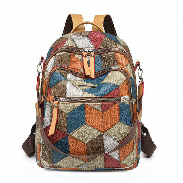 Color Block Chic Women's Fashion Backpack