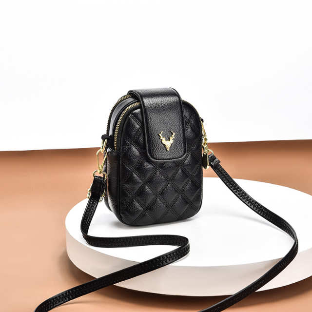 Compact PU Leather Mobile Phone Crossbody Bag