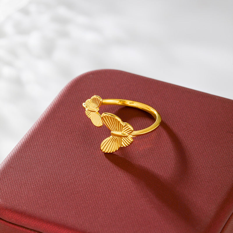 Golden Butterfly Open Ring