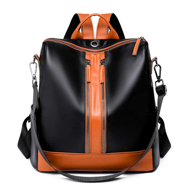 Casual PU Leather Retro Lightweight Travel Backpack