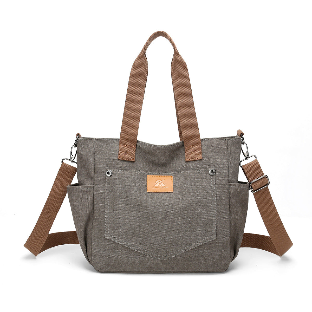 Canvas Multi Pocket Large Capacity Shoulder Bag