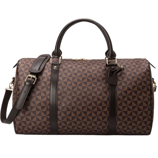 Women's PU Leather Printed Boston Travel Bag