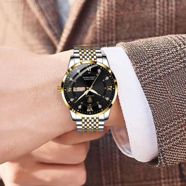 Luminous Quartz Waterproof Men's Watch With Calendar