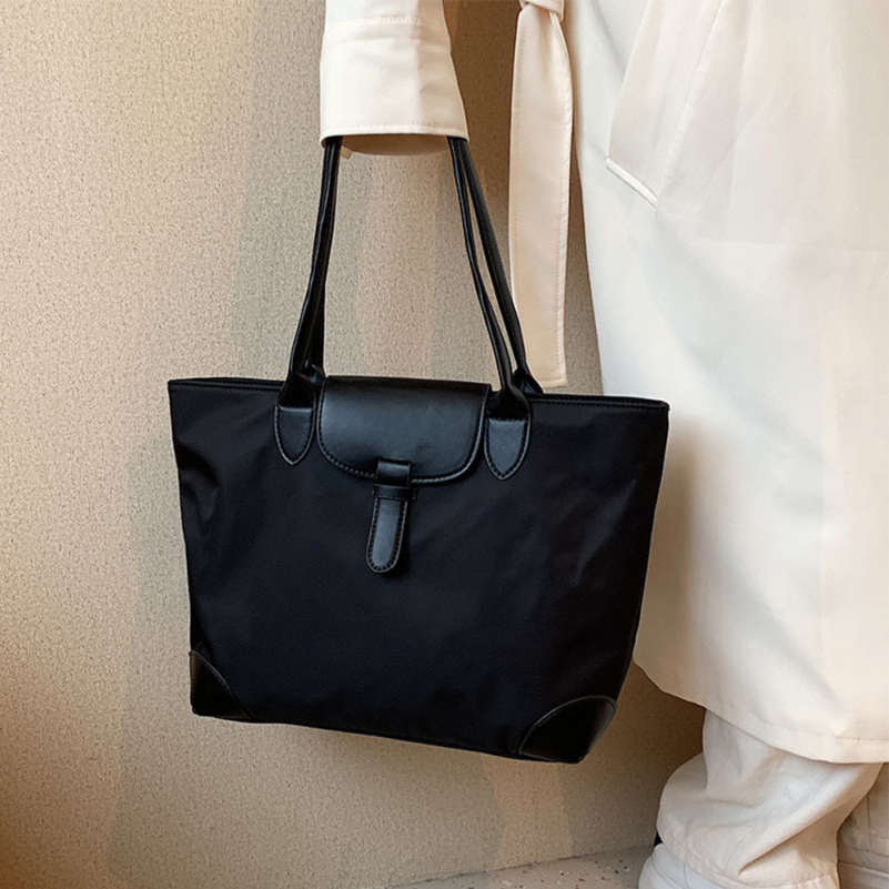 Contrast Color  Oxford Cloth Commuter Canvas Tote