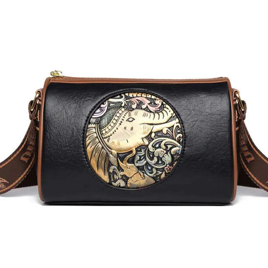 Chinese Style Embossed  Retro Shoulder Crossbody Bag