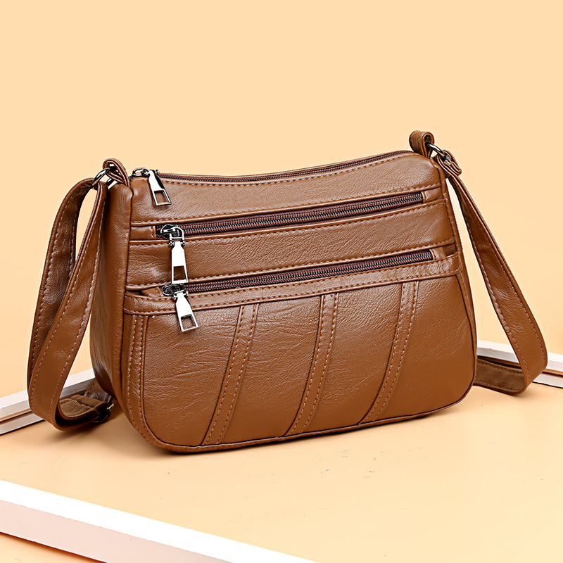Cognac Organizer Crossbody Bag