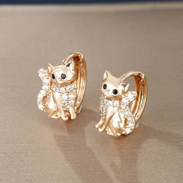 Cute Cat Ear Hoop Earrings