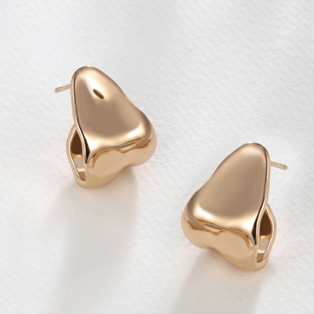 Smooth Twisted Metal Irregular Stud Earrings
