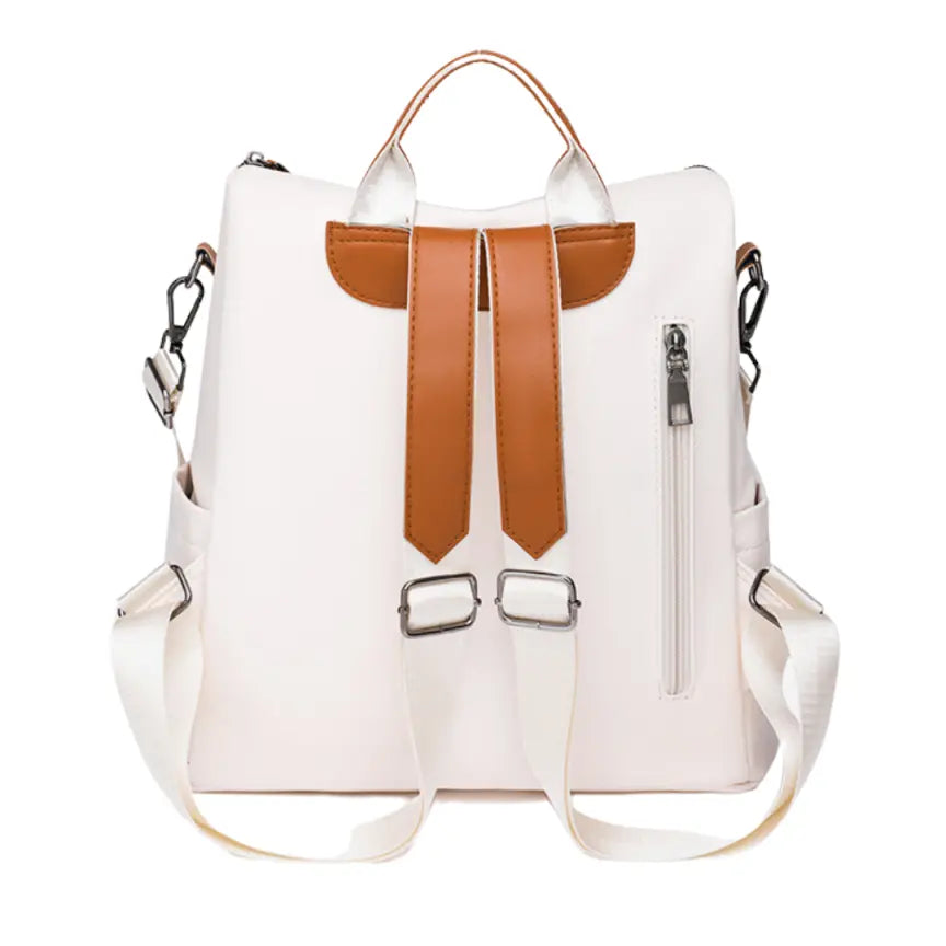 Casual PU Leather Retro Lightweight Travel Backpack