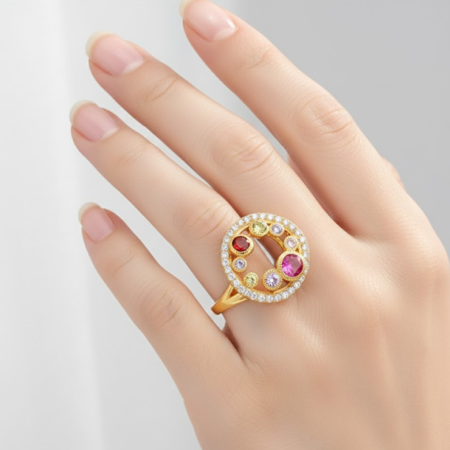 Retro Gemstone Fashion Ring