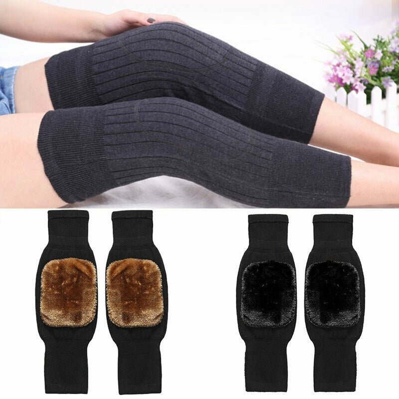 Winter Knee Warmer 1 Pair (2 Pcs) Unisex Wool Elastic Thermal Knee 1 Pair (2 Pcs)