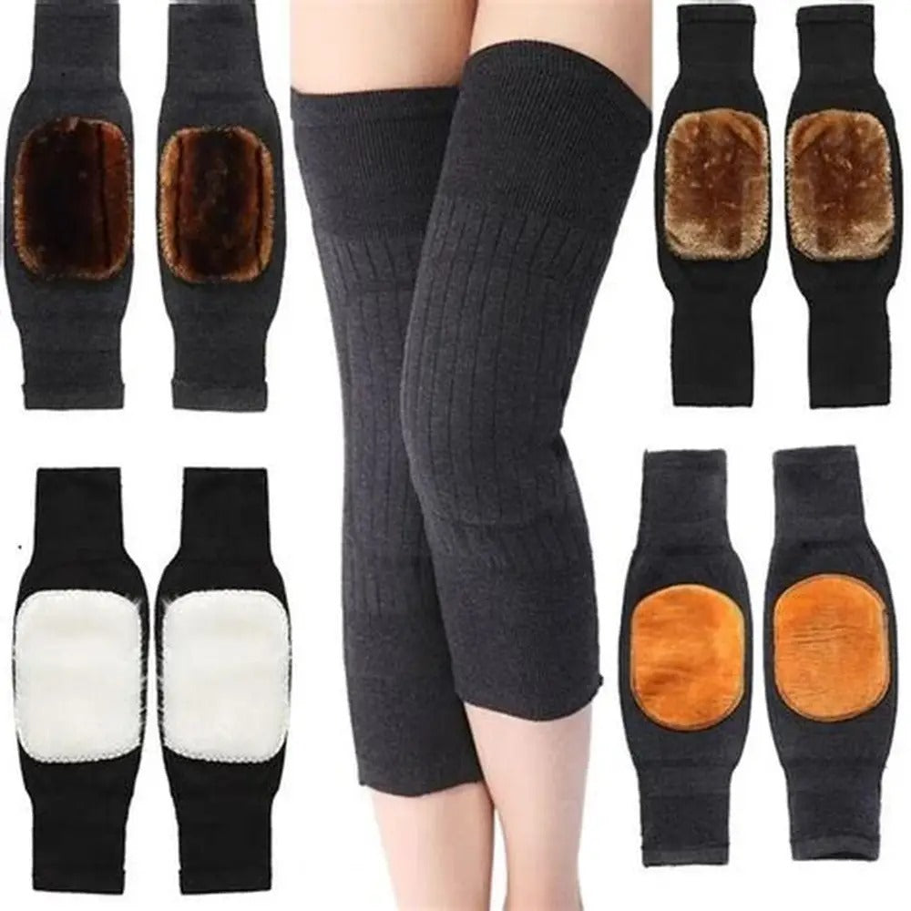 Winter Knee Warmer 1 Pair (2 Pcs) Unisex Wool Elastic Thermal Knee 1 Pair (2 Pcs)
