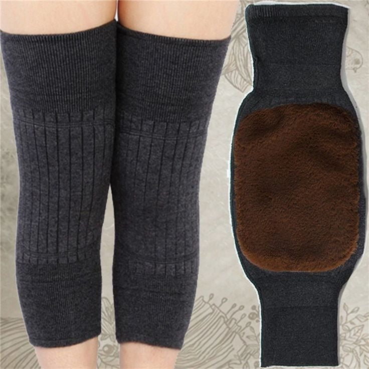 Winter Knee Warmer 1 Pair (2 Pcs) Unisex Wool Elastic Thermal Knee 1 Pair (2 Pcs)