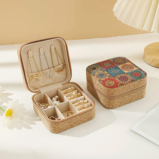 Premium Mini Jewelry Organizer Box Vintage Floral Design