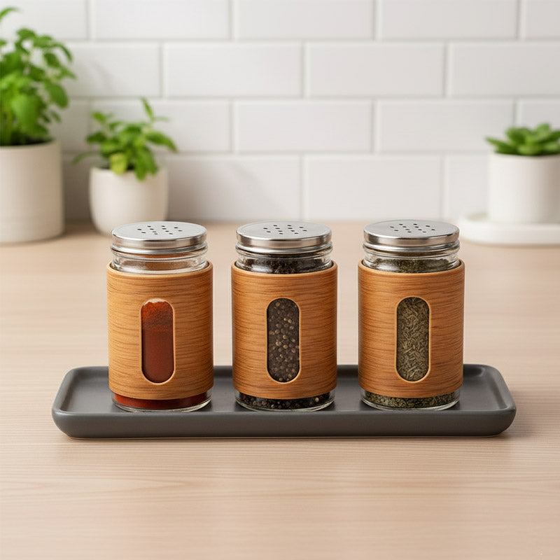 Wooden Glass Salt And Pepper Shaker