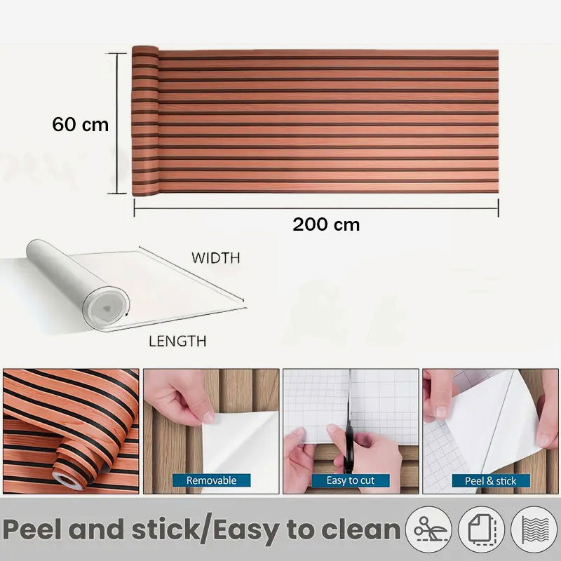 Wood Texture Wall Sheet-Brown